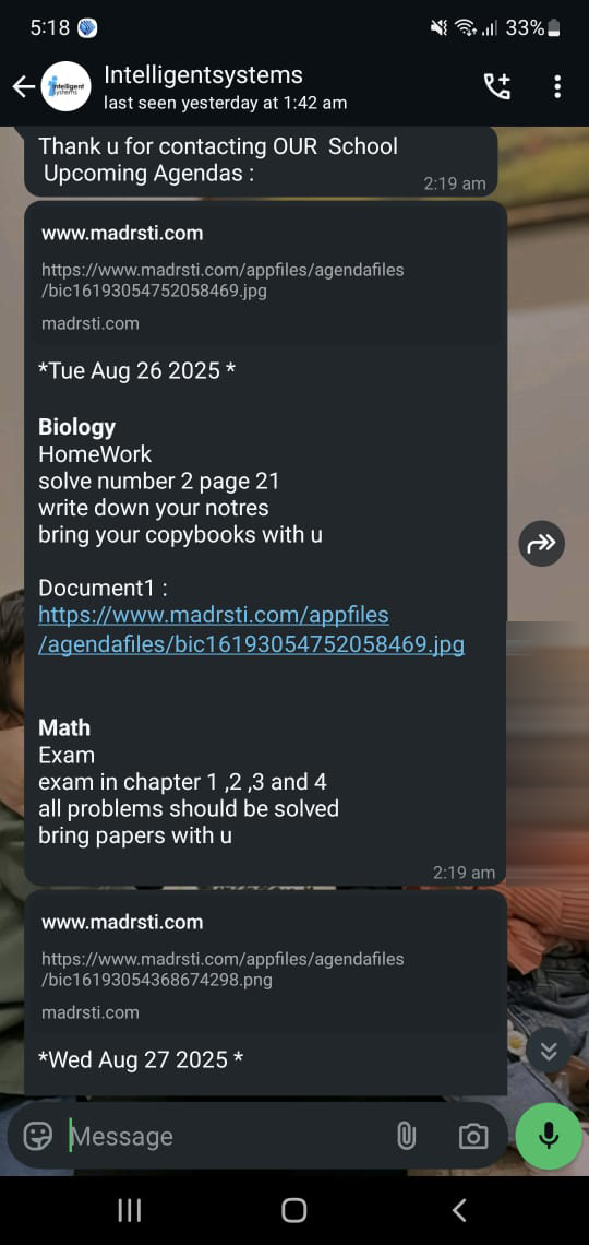WhatsApp agenda messages